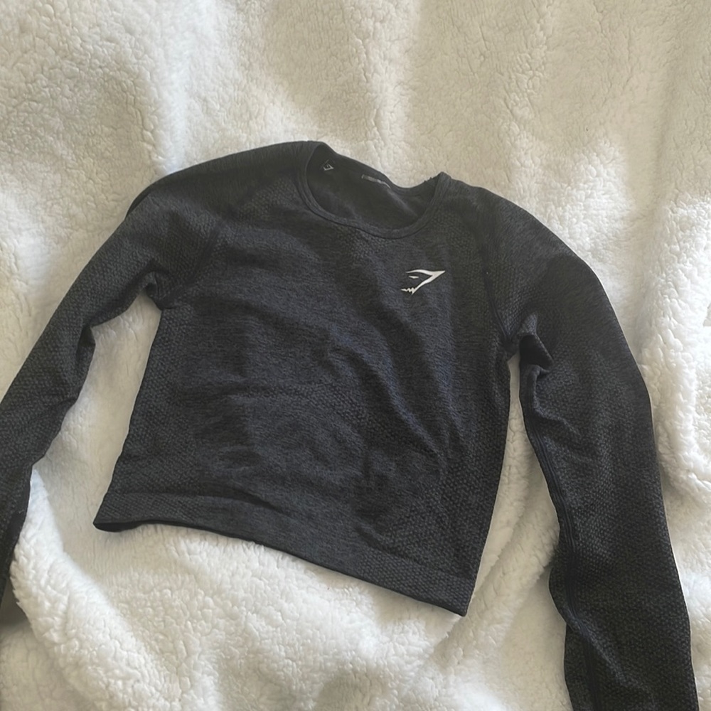 Grey long sleeve crop gymshark